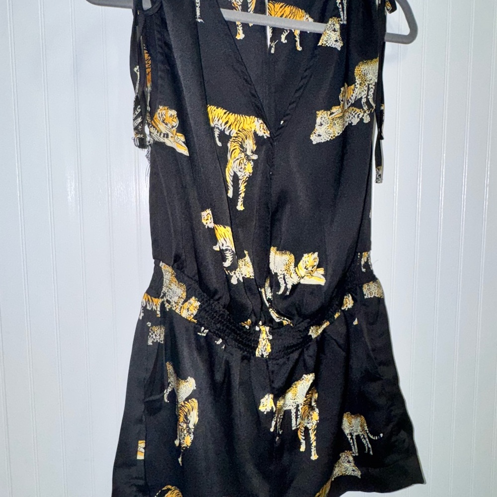 Umgee Black and Yellow Tiger Print Romper